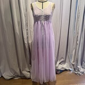 Vintage Lilac Babydoll Boudoir Night Dress S